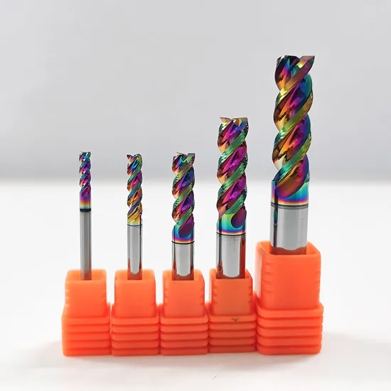 3 Flute Spiral Solid Carbide Milling Cutter with Dlc Coating U-Flute for Aluminum Applications